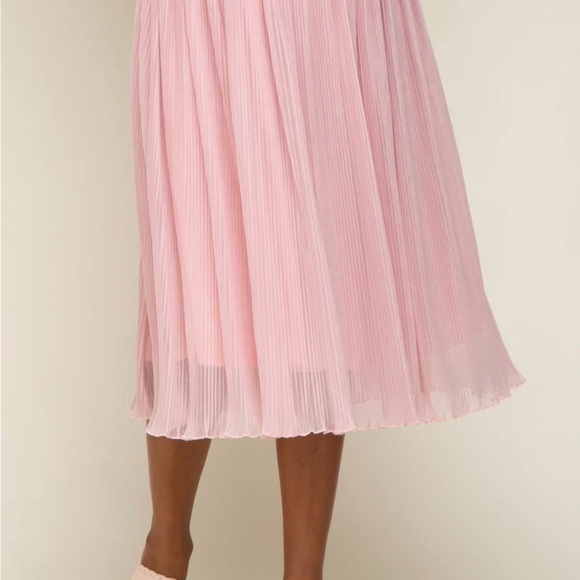 Amber Sky/ Pink Pleated Skirt/ size /L / embellished bottom / STUNNING - Picture 1 of 7